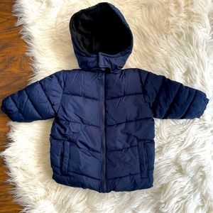 Navy Quilted Heavy Puffer Coat